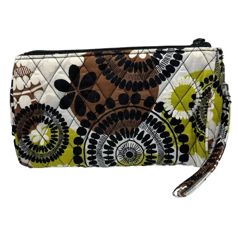 Vera Bradley Pushlock Wristlet Cocoa Moss Pattern Retired Purse Accessory‎